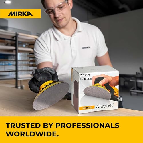 Mirka Abranet 6 Inch 80 Grit Mesh Sanding Discs, Hook and Loop, 50 Pack - size: Grit 80