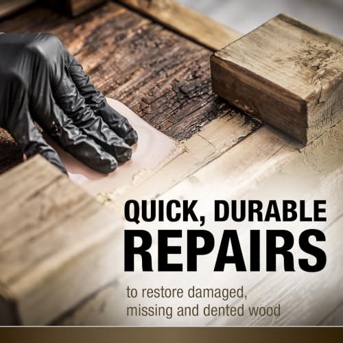 Bondo Wood Filler 12 oz with Hardener 0.5 oz, Repairs Chips and Cracks in Wood, Sandable, Paintable, and Stainable (WF-PT-ES) - size: 1 Filler 12 oz, 1 Hardener 0.5 oz
