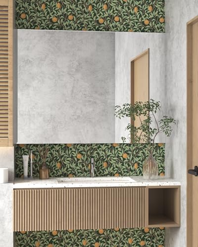 OSECAGE Lemon Peel and Stick Wallpaper Boho Contact Paper 17.3''×78.8'' - color: Dark and Green, size: 17.3" x 78.8"