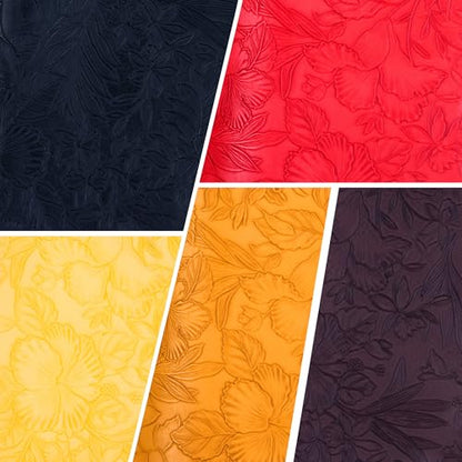 HGUAN Embossed Faux Leather Sheets 12"X52"(30cm X 133cm),Faux Leather Very Suitable for Making DIY Bow,Leather Earrings Sewing Crafts Projects (Black) - color: Black