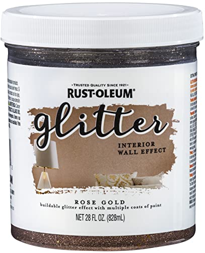 Rust-Oleum Glitter Rose Gold Interior Wall Paint - color: Rose Gold, size: 28 Fl Oz (Pack of 1)