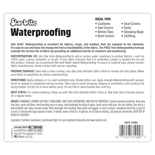 STAR BRITE Waterproofing - PFAS Free Spray & Stain Protection - color: 1 Gallon