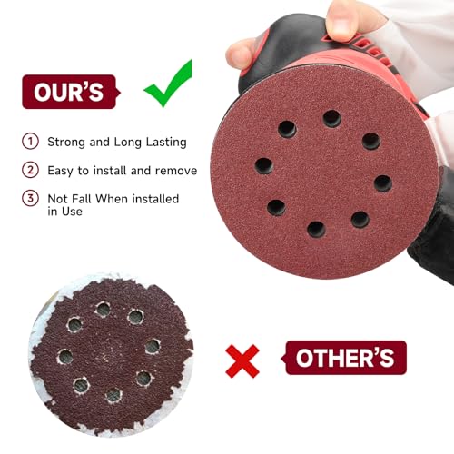 100PCS 5 Inch Sanding Discs 100 Grit Sandpaper for Orbital Sander - style: Aluminum oxide
