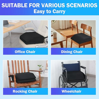 ROYALAY Adjustable Hip Cushion Post Surgery, Memory Foam Hip Replacement Recovery Aids with Strap and Anti-Slip Bottom, Chair Cushion for Long Sitting
