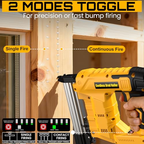 18 Gauge 2-in-1 Cordless Brad Nailer & Staple Gun, Compatible with DeWalt 20V MAX Batteries(No Battery),Includes 1000 Brad Nails & Staples for Home Improvement, DIY & Woodworking