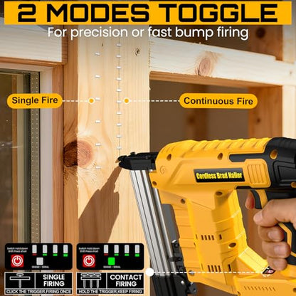 18 Gauge 2-in-1 Cordless Brad Nailer & Staple Gun, Compatible with DeWalt 20V MAX Batteries(No Battery),Includes 1000 Brad Nails & Staples for Home Improvement, DIY & Woodworking