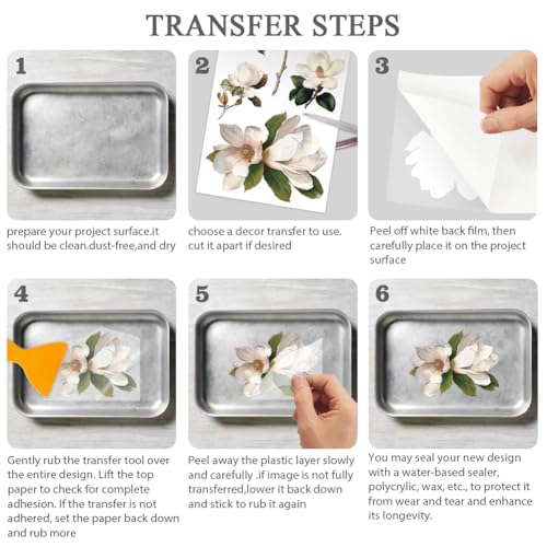 OLYCRAFT 3 Sheets/Set Rub on Transfers Leaf Backround Furniture Transfer 12x6 Inch Rub on Decals Sticker Self-Adhesive Waterproof Decals with Scraper for Wood Glass Porcelain Dressers Home Decor - style: Leaves