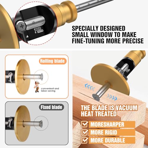 Wheel Marking Gauge for Woodworking with 0.2mm Micro Adjustment