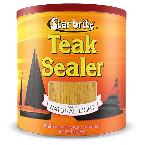 STAR BRITE Teak Sealer - No Drip, No Splash Formula - One-Coat, Durable Protection for All Fine Woods - Perfect for Outdoor Furniture & Marine Use - Natural Light 1 Gallon (087900) - color: Natural Light, style: 128 Oz Gallon
