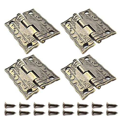 Antique Bronze Decorative Hinges Pattern Carved Design - color: 36 x 23 mm