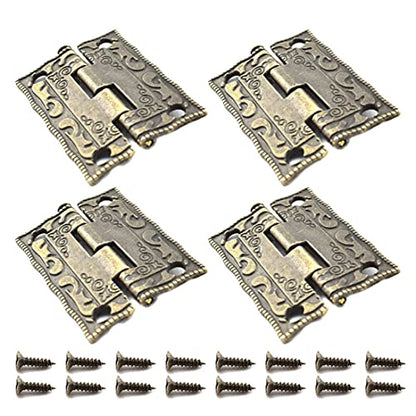 Antique Bronze Decorative Hinges Pattern Carved Design - color: 36 x 23 mm