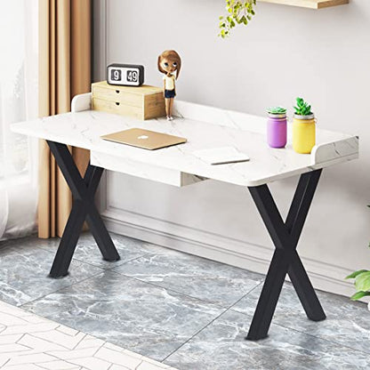 Taelakeni 28 Inch Metal Dining Desk Table Legs, Heavy Duty Industrial Style Table Leg with Adjustment Feet Pads, X Shape - color: Black, size: 28 IN