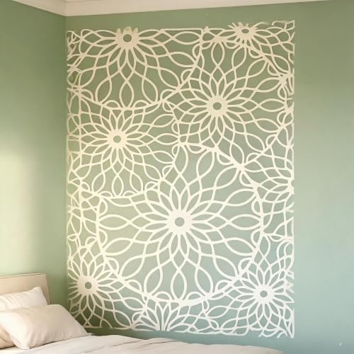 TIAMECH A4 Reusable Mandala Flower Lace Stencil for Painting - color: Mandala Flower Lace