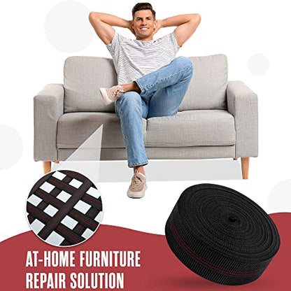 Chair Webbing, Upholstery Strapping, Elastic Furniture Repair, 2IN x 40FT - size: 2 Inch x 40 Feet