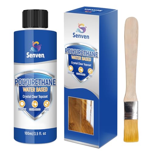 Polyurethane Wood Finish Water Based Polyurethane Clear Gloss Wood Protection Polyurethanes Waterproof Coating, Fast Dry Polyurethanes Sealant, Easy Clean Up 100ml