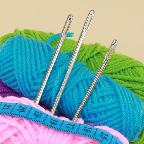 2 PCS Professional Upholstery Needle, 12'' Long Sewing Needles, Large Eye Hand Sewing Needles, with Needle Storage Tube, for Home Upholstery, Carpet, Leather, Canvas Repair Stitching