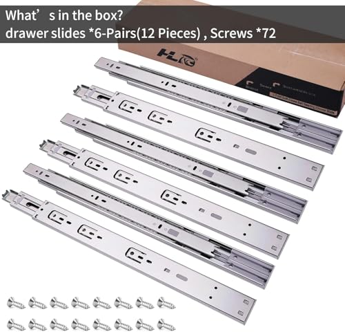 12 inch Soft Self Close Drawer Slides 6 Pairs (12pcs) Full Extension Ball Bearing 3 fold Full Stretch Side Mount Drawer Slides 100 LB Capacity Drawer Slide 12" Silver - size: 12 inch-300mm