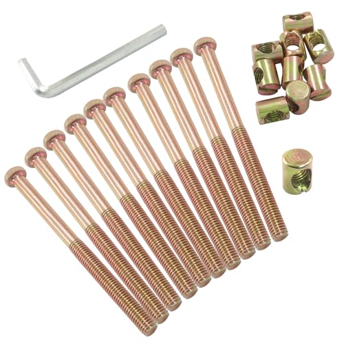 M8 X 110mm Barrel Bolt Nuts, 10 Pack - size: M8(110mm)