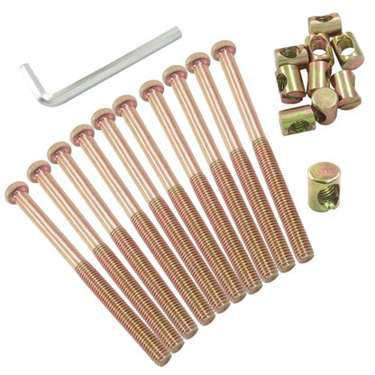 M8 X 110mm Barrel Bolt Nuts, 10 Pack - size: M8(110mm)