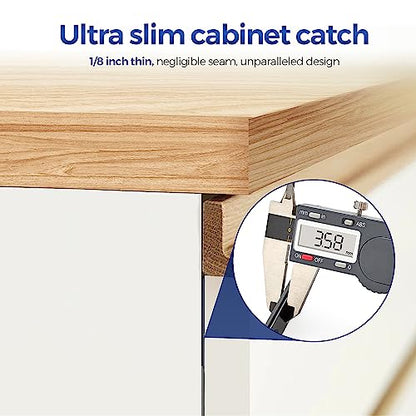 Ultra Thin Cabinet Magnetic Door Catch Stainless Steel,Matte Black,12 Pack - color: Black