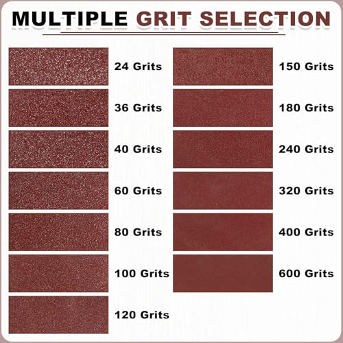 HARFINGTON 4 x 24 Inch Sanding Belts, 10 Pcs 50 Grit Aluminum Oxide Abrasive Belt Sander File Belt for Woodworking, Metal Polishing, Knife Sharpener - size: 4 x 24 Inch(50 Grit)