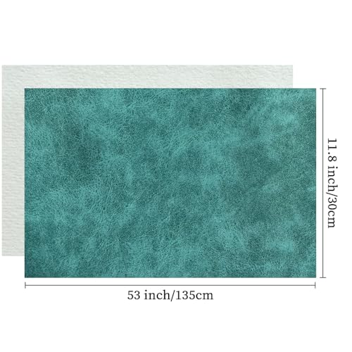 XHT 30 x 135 cm Suede PU Faux Leather Fabric, Soft Smooth Crafts Synthetic Fabric for DIY Handicraft Wallets Bags Making (Cyan) - color: Cyan