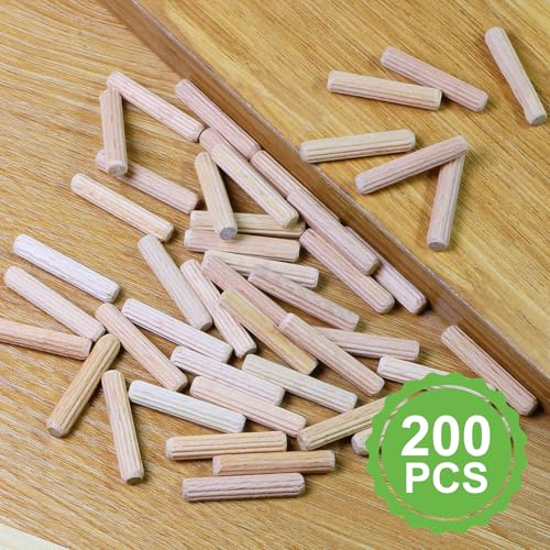 1/4" x 1-1/4" Wooden Dowel Pins - FoDau770 Beech Wood Dowel Rods - 200 Pcs - size: 1/4" x 1-1/4"