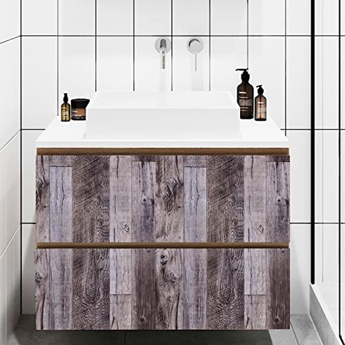Yun-aeon Natural Wood-Gray Contact Paper Peel and Stick Wallpaper - color: Natural Wood-Gray, size: 17.3" x 400"