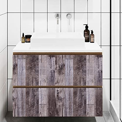 Yun-aeon Natural Wood-Gray Contact Paper Peel and Stick Wallpaper - color: Natural Wood-Gray, size: 17.3" x 400"