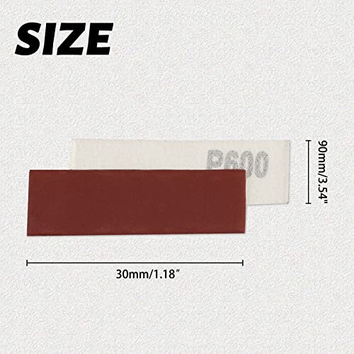 SPEEDWOX 100 PCS Micro Sander 3.5 x 1.2 Inch Mini Sander for Small Projects Micro Detail Hand Sander Grit 600 Detail Sanding Refill Hook & Loop Aluminum Oxide Sandpaper for Wood Furniture - style: 600 Grit