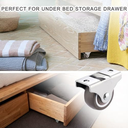 1.5" Small‑Size Fixed Caster Wheels, Low‑Profile Rigid Plate Casters,8‑Pack - style: 1.5 Inch Wheel