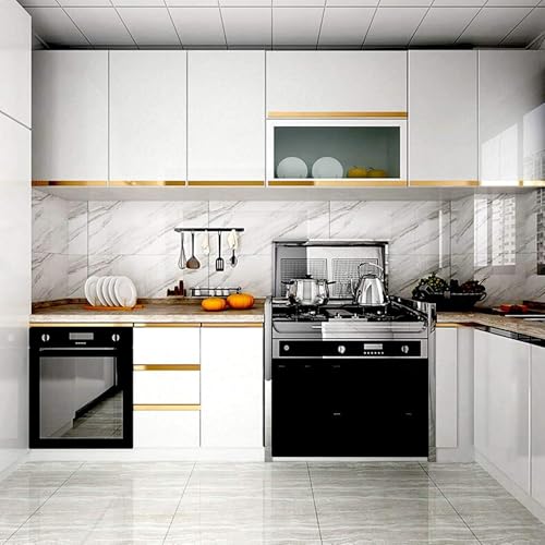 White Contact Paper Glossy Shiny Peel and Stick Wallpaper for Countertops - color: White, size: 15.7" x 393