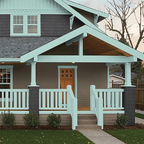 Glidden Total Exterior Paint & Primer All-in-One, Cassiopeia/Aqua-Green, Semi-Gloss, 1 Gallon - color: Cassiopeia, size: 128 Fl Oz (Pack of 1)