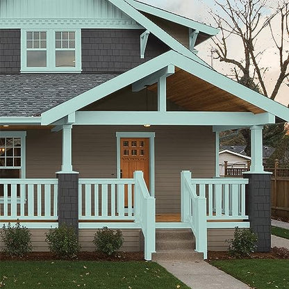 Glidden Total Exterior Paint & Primer All-in-One, Cassiopeia/Aqua-Green, Semi-Gloss, 1 Gallon - color: Cassiopeia, size: 128 Fl Oz (Pack of 1)