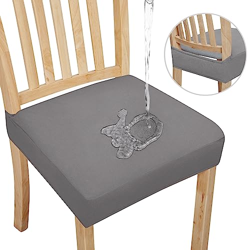 Easy-Going Waterproof Seat Covers for Dining Chairs Set of 2, Light Gray - color: Light Gray, size: 2 Pack