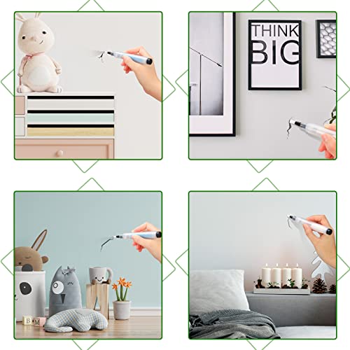 BBTO 5 Pack Touch up Paint Pen Fillable Refillable Paint Pen for Walls Reusable Wall Repair Painting Brush Tool for Wood Floors Furniture Cabinets Windows Doors Repair DIY Home Improvement