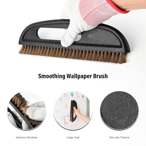 EHDIS Wallpaper Smoothing Tool Kit Wallpaper Smoothing Brush Large Wallpaper Squeegee for Applying Peel and Stick Wallpaper, Vinyl Backsplash Tile,Smoothing Wallcovering