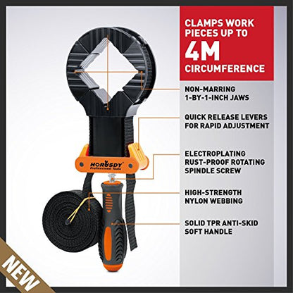 HORUSDY 4-Piece Band Clamp, Woodworking Frame Clamp Strap Holder for Picture Strap Clamp Strap Clamp (4-Piece Band Clamp) - style: 4-Piece Band Clamp