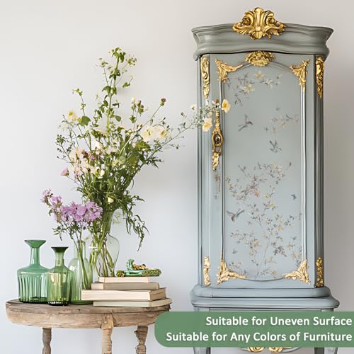 Floral Rub on Transfer for Furniture Wood Glass DIY - color: Spring Summer Birdsong