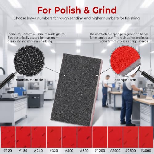100 Pcs Sanding Sponge Assortment, Sandpaper Assortment Bulk