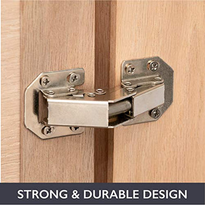 Ilyapa Surface Mount Hidden Spring Cabinet Hinge, Satin Nickel - 2 Pack - size: Surface Mount Hidden