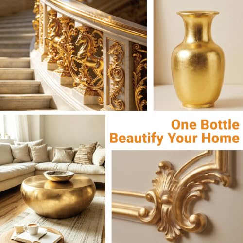 Liquid Gold Leaf Paint, Gold Acrylic Metallic for Wood & Craft 6.35oz/180ml - color: Gold