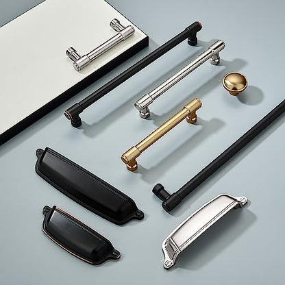 10-Pack Brushed Gold Kitchen Cabinet Handles & Pulls - 4" (102mm), Satin Brass Finish, Cupboard & Drawer Handles for Cabinets - color: Brushed Gold/Brass, size: 4"(102mm) hole center