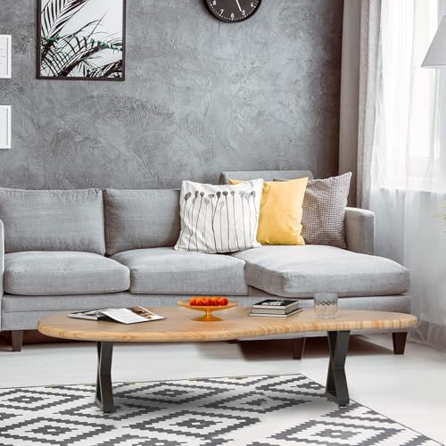 28" Metal Coffee Table Legs, Z-Type Set of 2, 71 cm H x 45 cm W - size: 28" Z-Type