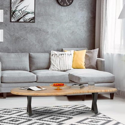 28" Metal Coffee Table Legs, Z-Type Set of 2, 71 cm H x 45 cm W - size: 28" Z-Type
