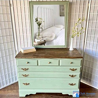 Quality Chalk Furniture Paint. Zero VOC and Low Odor. 54 Beachy and Earthy Colors. (8oz #50 Patina Green)