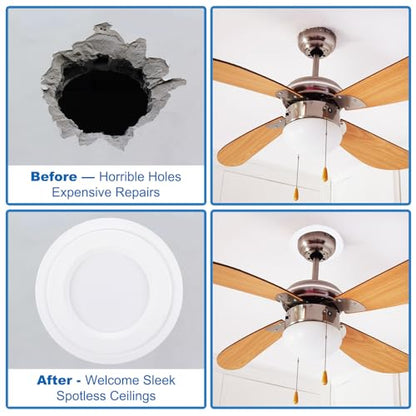 PATIKIL Goof Rings Inner Diameter 2.99", Outer Diameter 4.72", 4 Pcs Metal Goof Rings Cover Recessed Light Trim for Ceiling Wall Fixtures Can Lighting Down Light LED, Matte Finish White - color: White, size: 4.72" OD x 2.99" ID