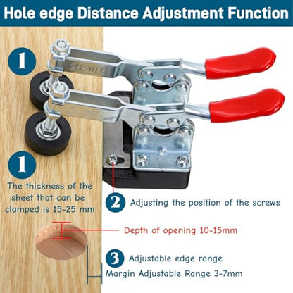 35 mm Concealed Hinge Jig with Quick Clamp, Adjustable Edge Distance