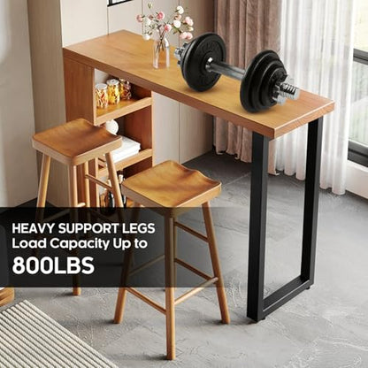 36 Inch Metal Bar Table Legs,DIY Furniture Legs,Black Set of 2. - size: W17.72"*H36"