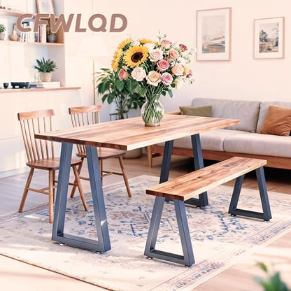 28 Inch Metal Table Desk Legs Trapezoid, Heavy Duty Industrial Steel Dinning Table Leg, Kitchen Table Base, Workstation, Adjustable Feet Included (Black) - color: Trapezoid, size: 28 IN